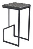 Zuo Modern Element 100% Polyurethane, Plywood, Steel Modern Commercial Grade Barstool Gray, Black 100% Polyurethane, Plywood, Steel