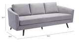 Zuo Modern Divinity 100% Polyester, Plywood, Rubberwood Modern Commercial Grade Sofa Gray, Black 100% Polyester, Plywood, Rubberwood