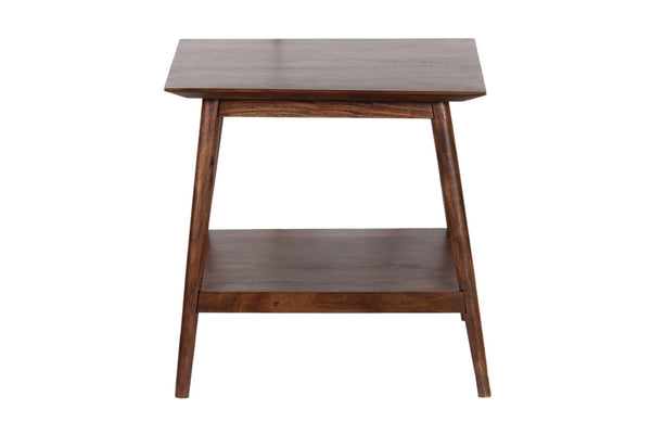 Porter Designs Portola Solid Acacia Wood Transitional End Table Brown 05-108-07-5023