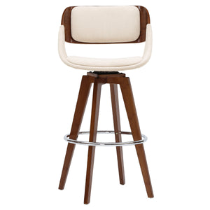 Cyprus 360-Degree Swivel Bar Stool with Mid-Century Design, Comfortable Cushions & Chrome Base