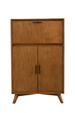 Alpine Furniture Flynn Large Bar Cabinet w/Drop Down Tray, Acorn 966-16 Acorn Mahogany Solids & Veneer 32 x 19 x 51