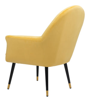 Zuo Modern Alexandria 100% Polyester, Plywood, Steel Modern Commercial Grade Accent Chair Yellow, Black, Gold 100% Polyester, Plywood, Steel