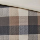 Ridge Lodge/Cabin 100% Polyester 6pcs Herringbone Printed Duvet Cover Set in Neutral