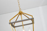 Bethel Antique Brass & Black Chandelier in Metal