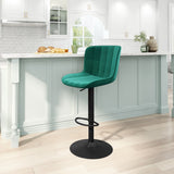 Zuo Modern Tarley 100% Polyester, Plywood, Steel Modern Commercial Grade Barstool Green, Black 100% Polyester, Plywood, Steel