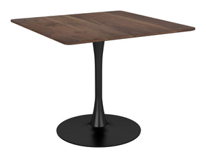 Zuo Modern Molly MDF, Steel Modern Commercial Grade Dining Table Brown, Black MDF, Steel