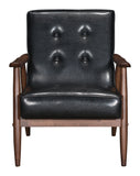 English Elm EE2613 100% Polyurethane, MDF, Rubberwood Mid Century Commercial Grade Arm Chair Black, Walnut 100% Polyurethane, MDF, Rubberwood