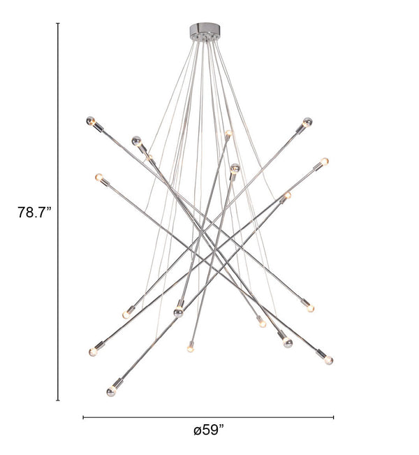 Zuo Modern Belief Steel Modern Commercial Grade Ceiling Lamp Chrome Steel