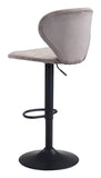 Zuo Modern Salem 100% Polyester, Plywood, Steel Modern Commercial Grade Barstool Gray, Black 100% Polyester, Plywood, Steel