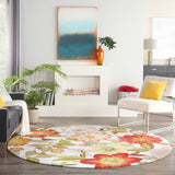 Nourison Fantasy FA18 Contemporary Handmade Hooked Indoor only Area Rug Ivory 7'6" x ROUND 99446081575