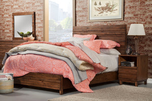 Alamosa Full Bed – Stylish Chestnut Finish, Pine Wood Construction, 53.5" High Headboard Design