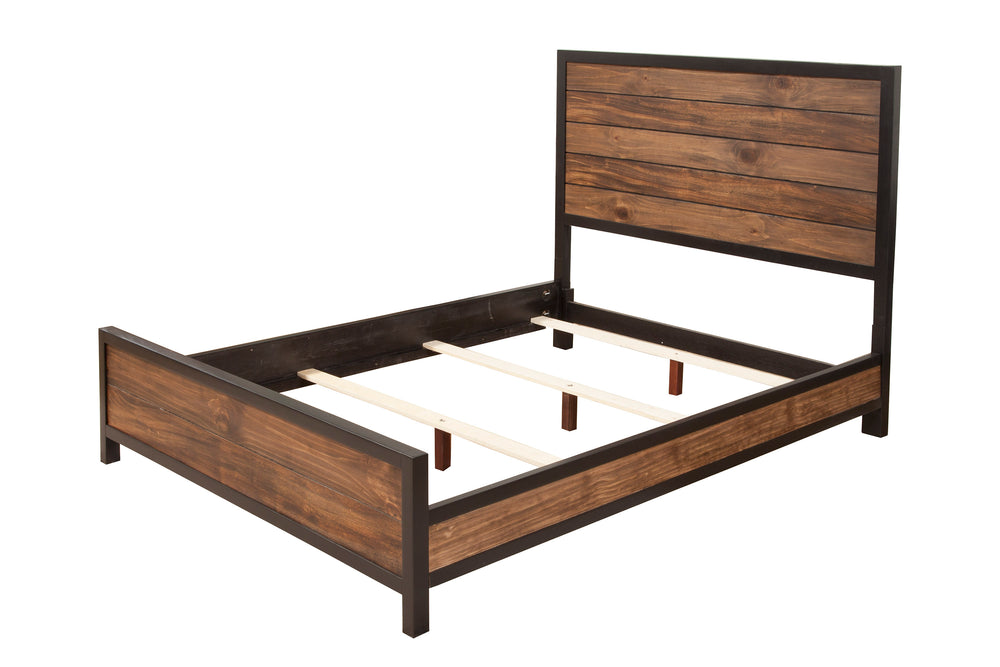 Weston Artisan-Finished Standard King Bed in Rustic Pine & Mahogany - Timeless Design & Style