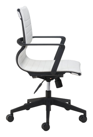 Zuo Modern Stacy 100% Polyurethane, Steel, Nylon Modern Commercial Grade Office Chair White, Black 100% Polyurethane, Steel, Nylon