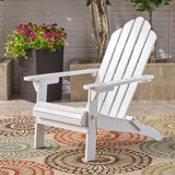 Hollywood Outdoor Foldable Acacia Wood Adirondack Chair, White Finish