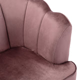 Reitz Modern Glam Velvet Channel Stitch 3 Seater Shell Sofa, Blush Pink and Gold   Noble House