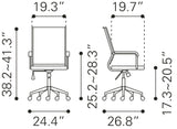 Zuo Modern Auction 100% Polyurethane, Plywood, Steel Modern Commercial Grade Office Chair Espresso, Bronze 100% Polyurethane, Plywood, Steel