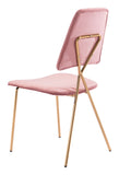 Zuo Modern Chloe 100% Polyester, Plywood, Steel Modern Commercial Grade Dining Chair Set - Set of 2 Pink, Gold 100% Polyester, Plywood, Steel