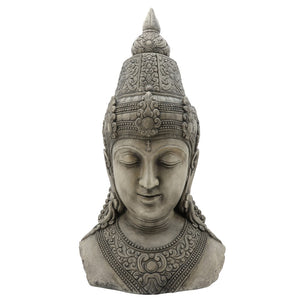 Sagebrook Home Contemporary Resin, 42"h Buddha Head, Gray 16096-01 Gray Polyresin