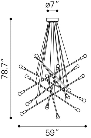 Zuo Modern Belief Steel Modern Commercial Grade Ceiling Lamp Chrome Steel