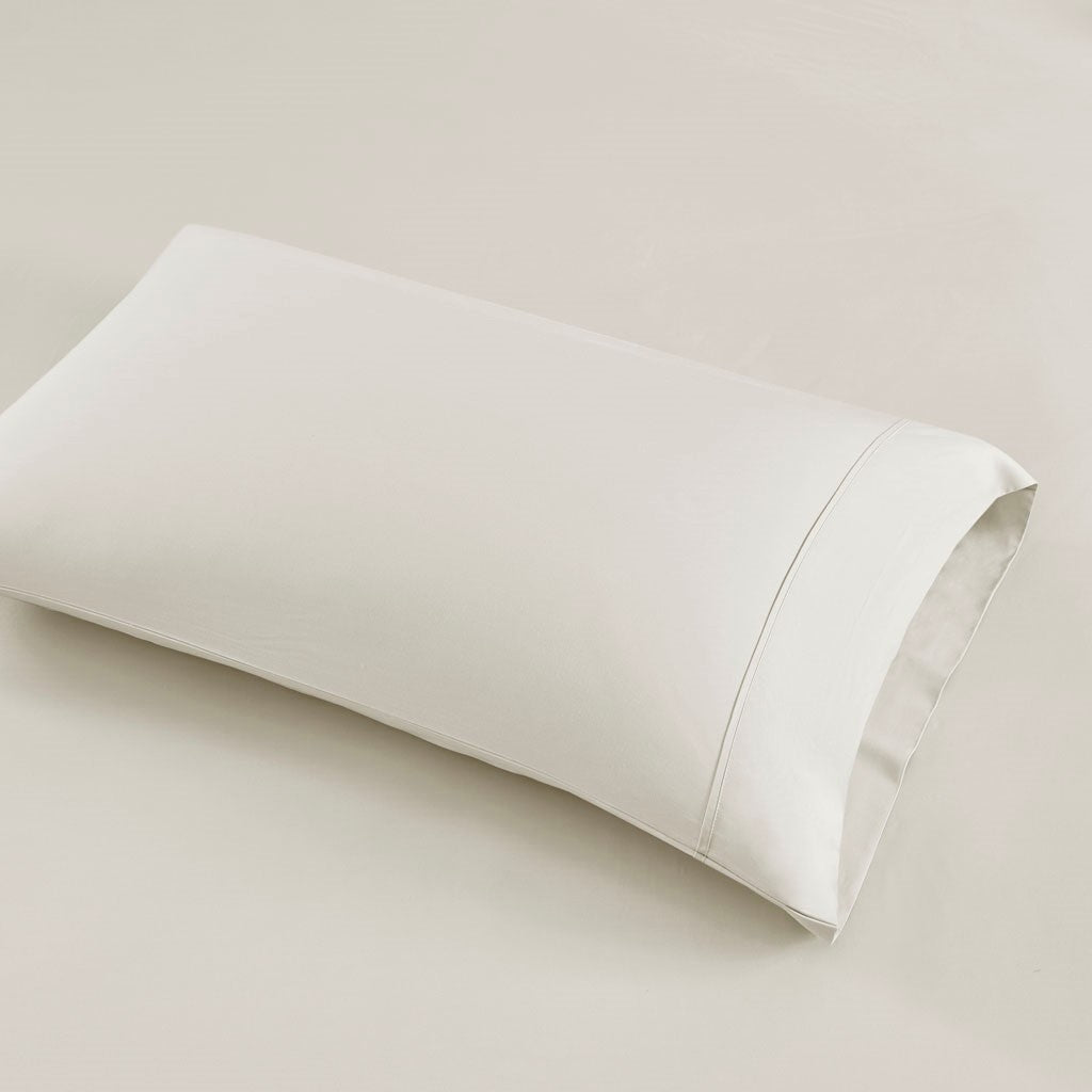 700 Thread Count Casual 60% Cotton 35% Polyester 5% Lyocell Triblend Antimicrobial Sheet Set in Ivory