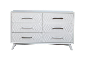 Alpine Furniture Tranquility Dresser, White 1867-03 White Mahogany Solids & Veneer 56 x 18 x 34