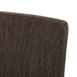 Kuna Contemporary Upholstered Dining Chair, Brown and Weathered Brown Noble House