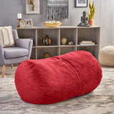 Barry Traditional 4 Foot Suede Bean Bag (Cover Only), Chinese Red Noble House