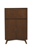 Alpine Furniture Flynn Large Bar Cabinet w/Drop Down Tray, Walnut 966WAL-16 Walnut Mahogany Solids & Okoume Veneer 32 x 19 x 51