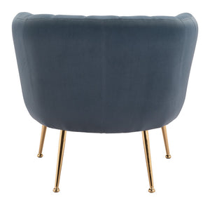 Zuo Modern Deco 100% Polyester, Plywood, Stainless Steel Modern Commercial Grade Accent Chair Gray, Gold 100% Polyester, Plywood, Stainless Steel