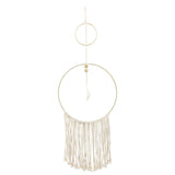 Sagebrook Home Contemporary Metal, 30" Curvy Wall Accent W/ Tassels, Natural 16074 Cream Iron