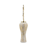 Sagebrook Home Contemporary Glass, 38"h Vase W/ Aluminum Top, White/gold 16770-01 White/gold Glass