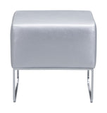 Zuo Modern Plush 100% Polyurethane, Plywood, Steel Modern Commercial Grade Ottoman Silver, Chrome 100% Polyurethane, Plywood, Steel