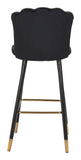 Zuo Modern Zinclair 100% Polyester, Plywood, Steel Modern Commercial Grade Barstool Black, Gold 100% Polyester, Plywood, Steel