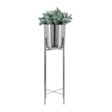 Sagebrook Home Contemporary Set of 3 -  Metal Planters On Stand 40/30/20"h, Silver/sil 14630-03 Silver Iron