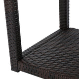 Boracay Outdoor Multibrown Wicker Accent Table Noble House