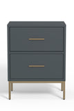 Madelyn Two Drawer Nightstand, Slate Gray