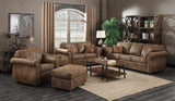 Porter Designs Elk River Leather-Look & Nail Head Transitional Loveseat Brown 01-33C-02-975