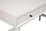 Alpine Furniture Flynn Large Desk, White 966-W-66 White Mahogany Solids & Okoume Veneer 52 x 24 x 30.5