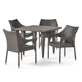 Cliff 5-piece Outdoor Dining Set Noble House