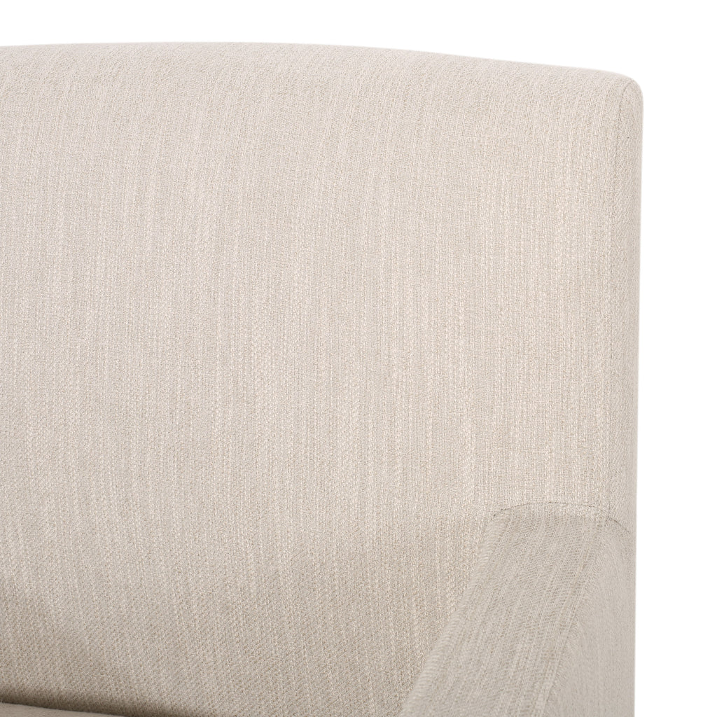McClure Contemporary Upholstered Armchair, Beige and Weathered Brown Noble House
