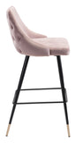 English Elm EE2641 100% Polyester, Plywood, Steel Modern Commercial Grade Bar Chair Pink, Black, Gold 100% Polyester, Plywood, Steel
