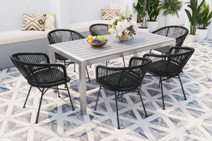 Zuo Modern Zaragoza Steel, Polyethylene Modern Commercial Grade Dining Chair Set - Set of 2 Black Steel, Polyethylene