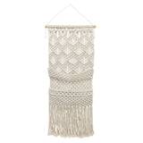 Sagebrook Home Contemporary Cotton, 32" Macrame 2-layered Wall Storage, Beige 16574-04 Ivory/beige Cotton