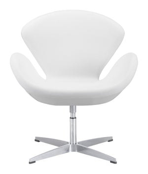 Zuo Modern Pori 100% Polyurethane, Steel Modern Commercial Grade Occasional Chair White, Silver 100% Polyurethane, Steel