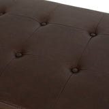 Zentner Rustic Tufted Double End Chaise Lounge with Bolster Pillows, Dark Brown and Natural Noble House