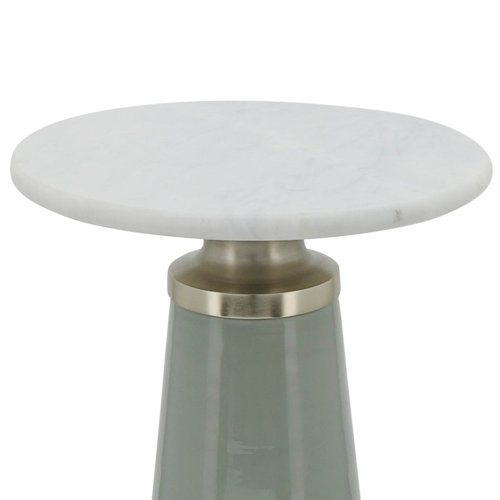 Sagebrook Home Contemporary Marble Top, 21"h Nebular Side Table, Gray 16571-09 Gray Glass