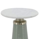 Sagebrook Home Contemporary Marble Top, 21"h Nebular Side Table, Gray 16571-09 Gray Glass