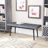 Zuo Modern Tanner 100% Polyester, MDF, Rubberwood Modern Commercial Grade Bench Gray, Black 100% Polyester, MDF, Rubberwood