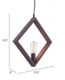 Zuo Modern Rotorura Steel Industrial Commercial Grade Ceiling Lamp Rust Steel