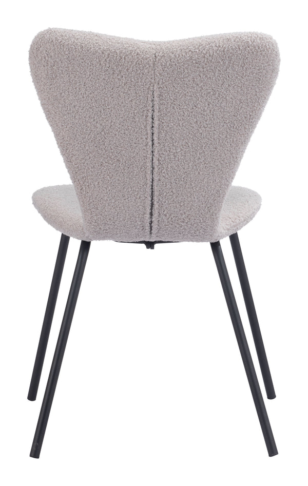 Zuo Modern Thibideaux 100% Polyester, Steel, Plywood Modern Commercial Grade Dining Chair Set - Set of 2 Light Gray 100% Polyester, Steel, Plywood